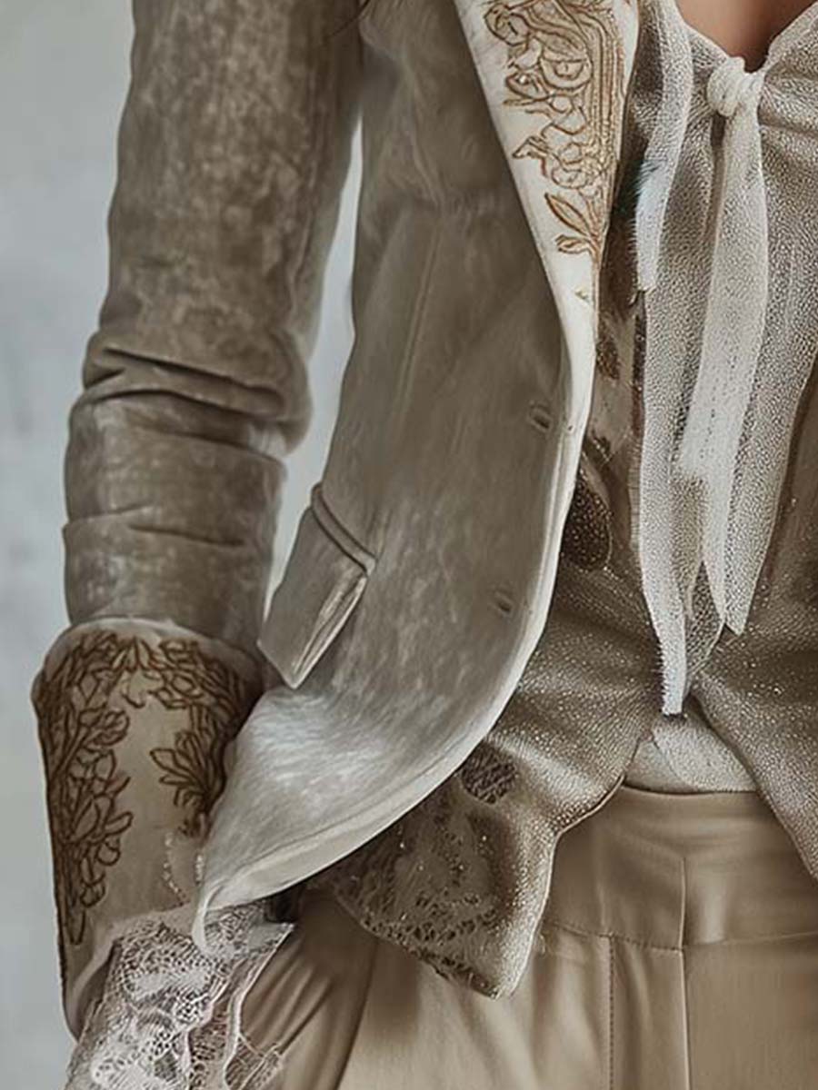 Costanza | Blazer Avorio Ricamato Sartoriale