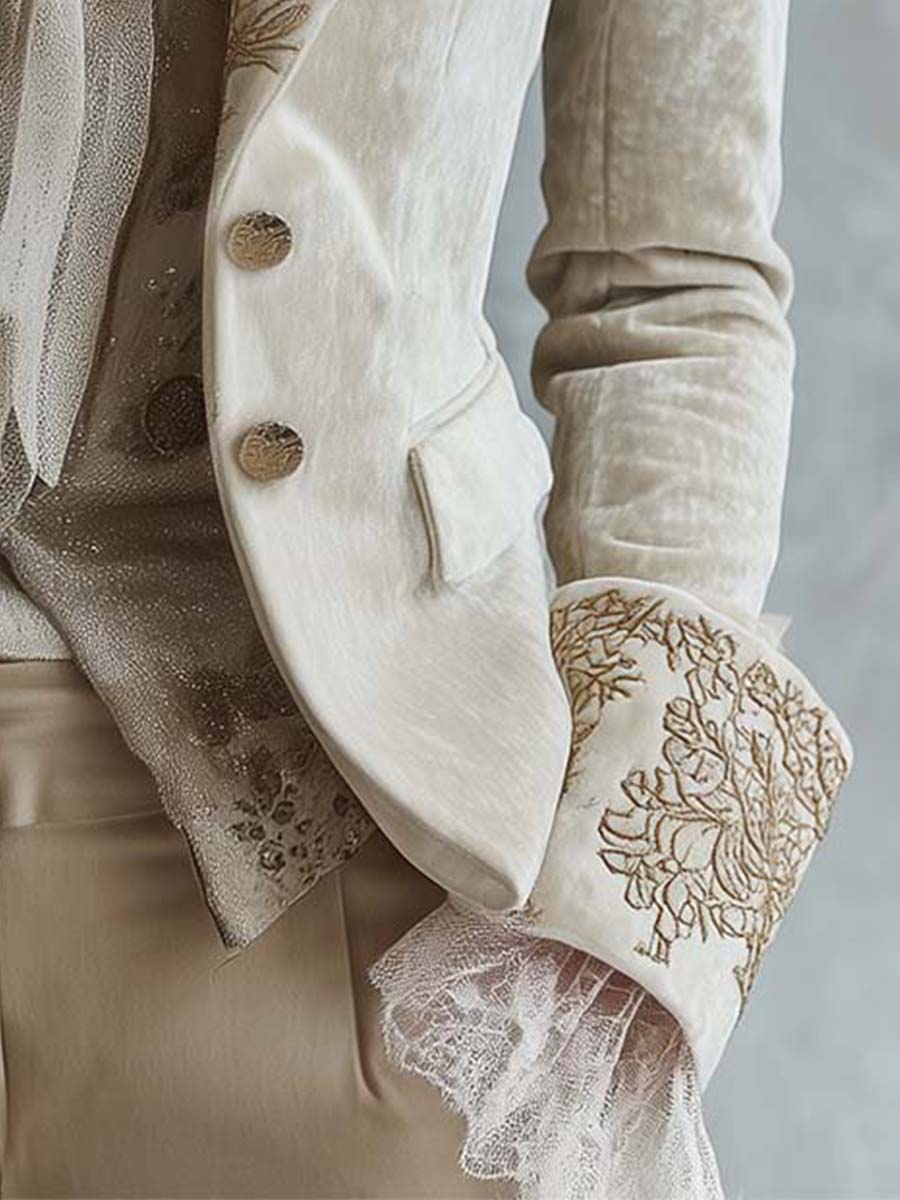 Costanza | Blazer Avorio Ricamato Sartoriale