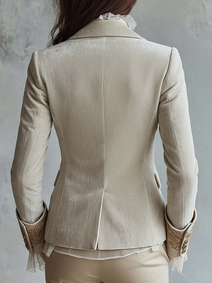Costanza | Blazer Avorio Ricamato Sartoriale