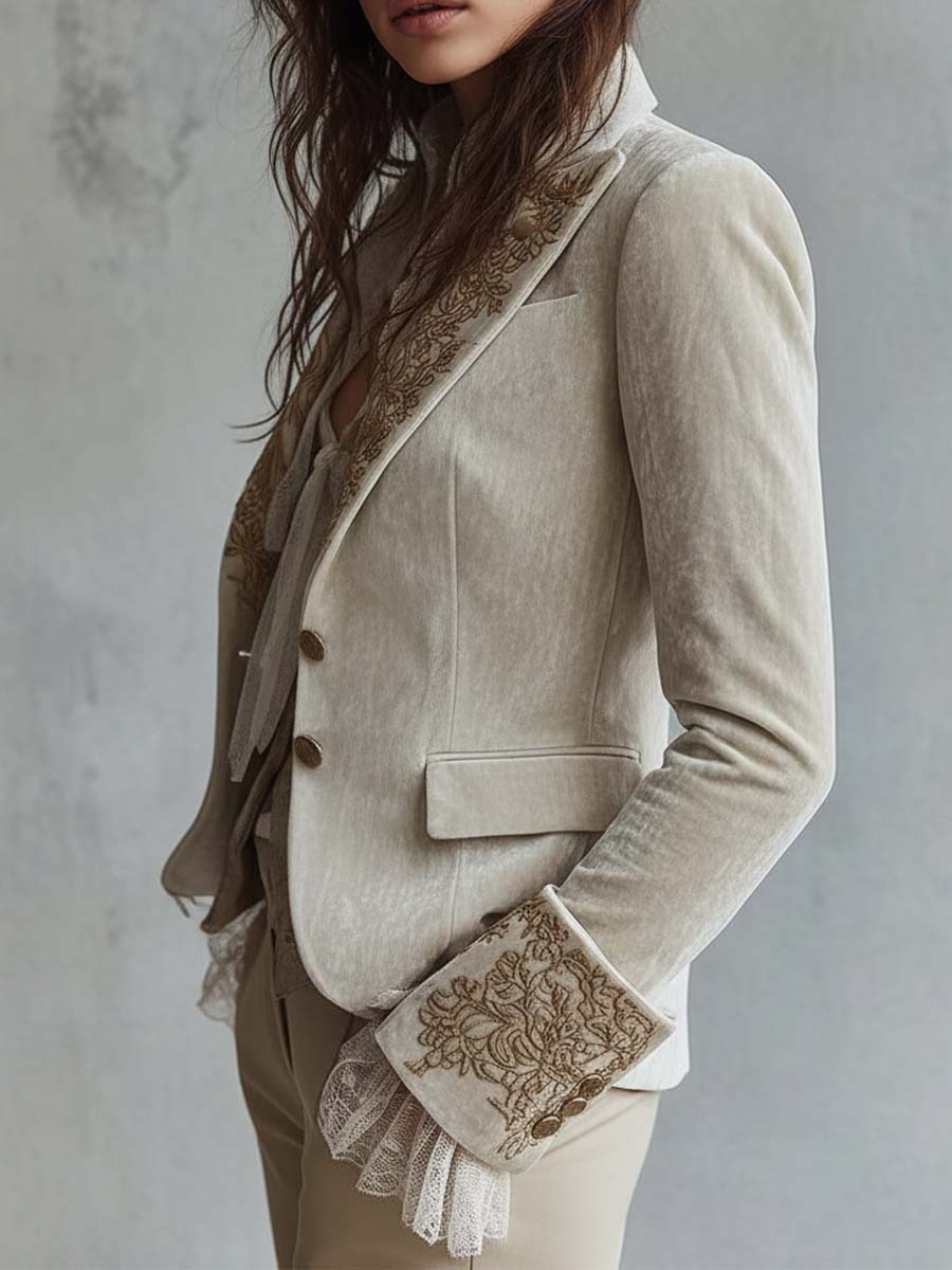 Costanza | Blazer Avorio Ricamato Sartoriale