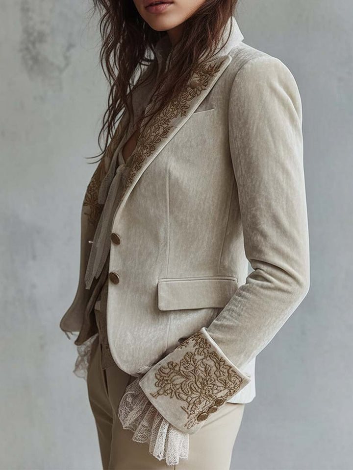 Costanza | Blazer Avorio Ricamato Sartoriale