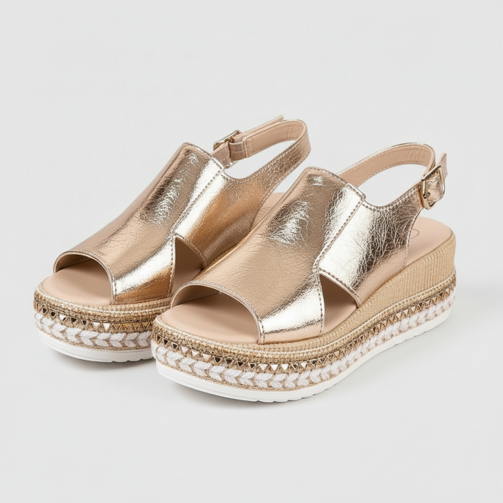 Celestia | Sandali con Plateau Metallizzati