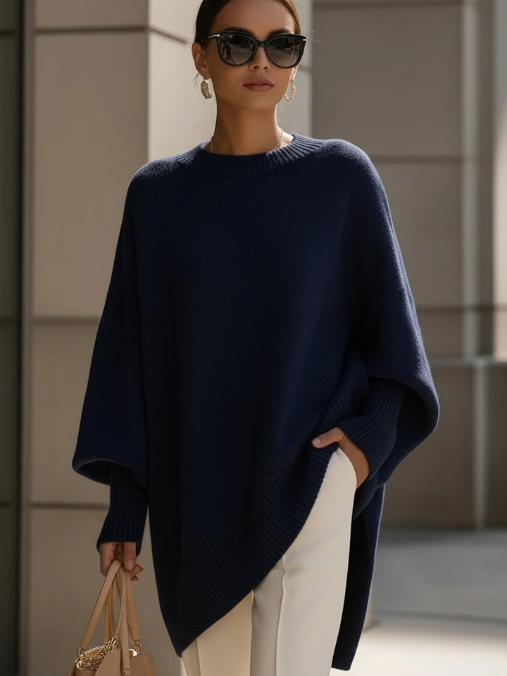 Jennifer | Maglione Oversized con Drappeggio e Collo Ampio