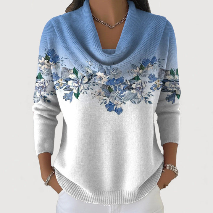 Aurora | Maglione Floral con Collo Alto