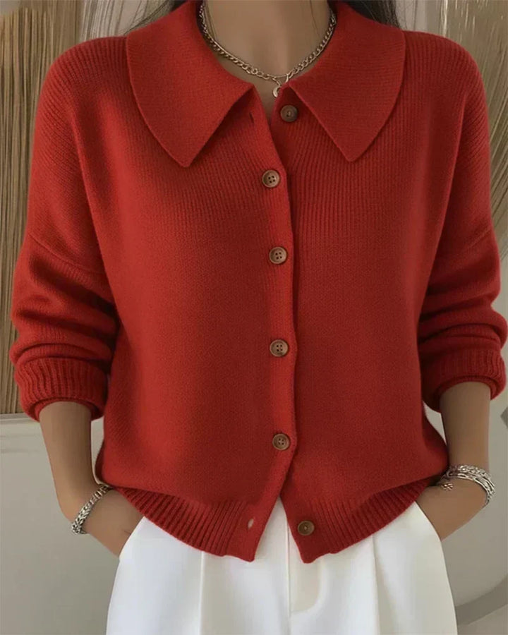 Velia | Cardigan con Collo Camicia