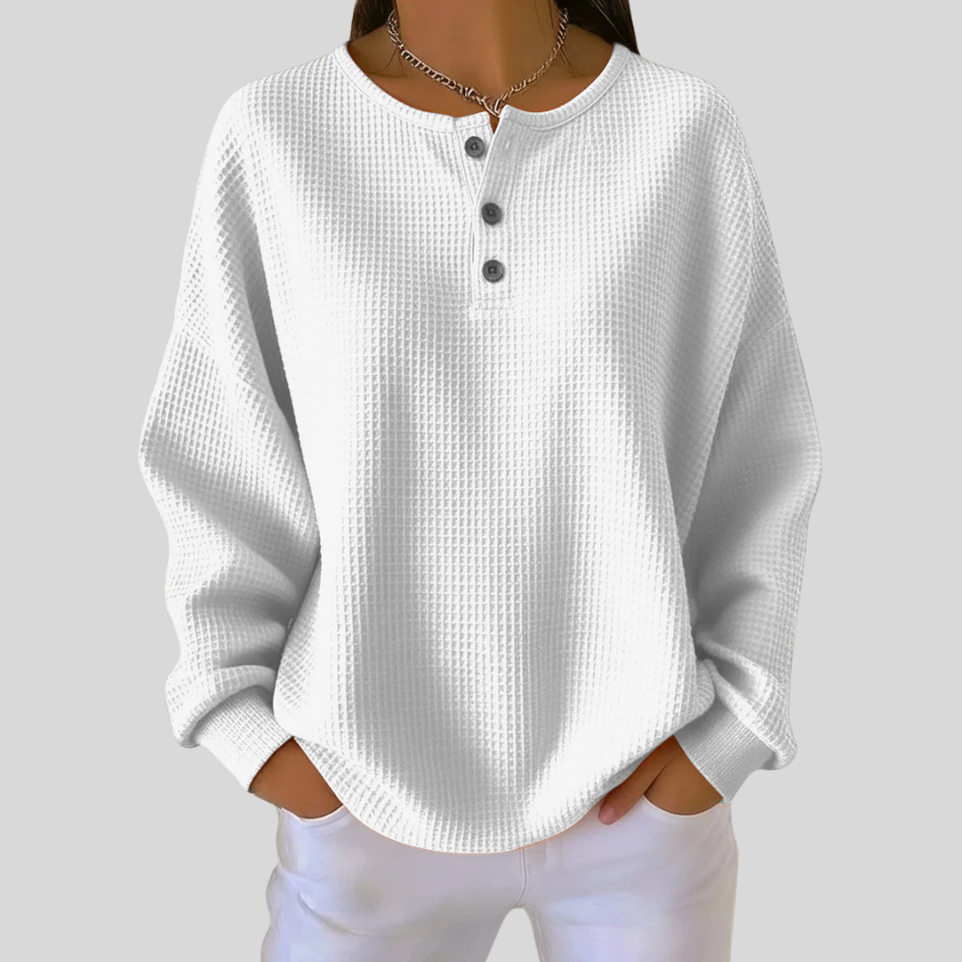 GIUGNO | Felpa Henley con texture a nido d'ape