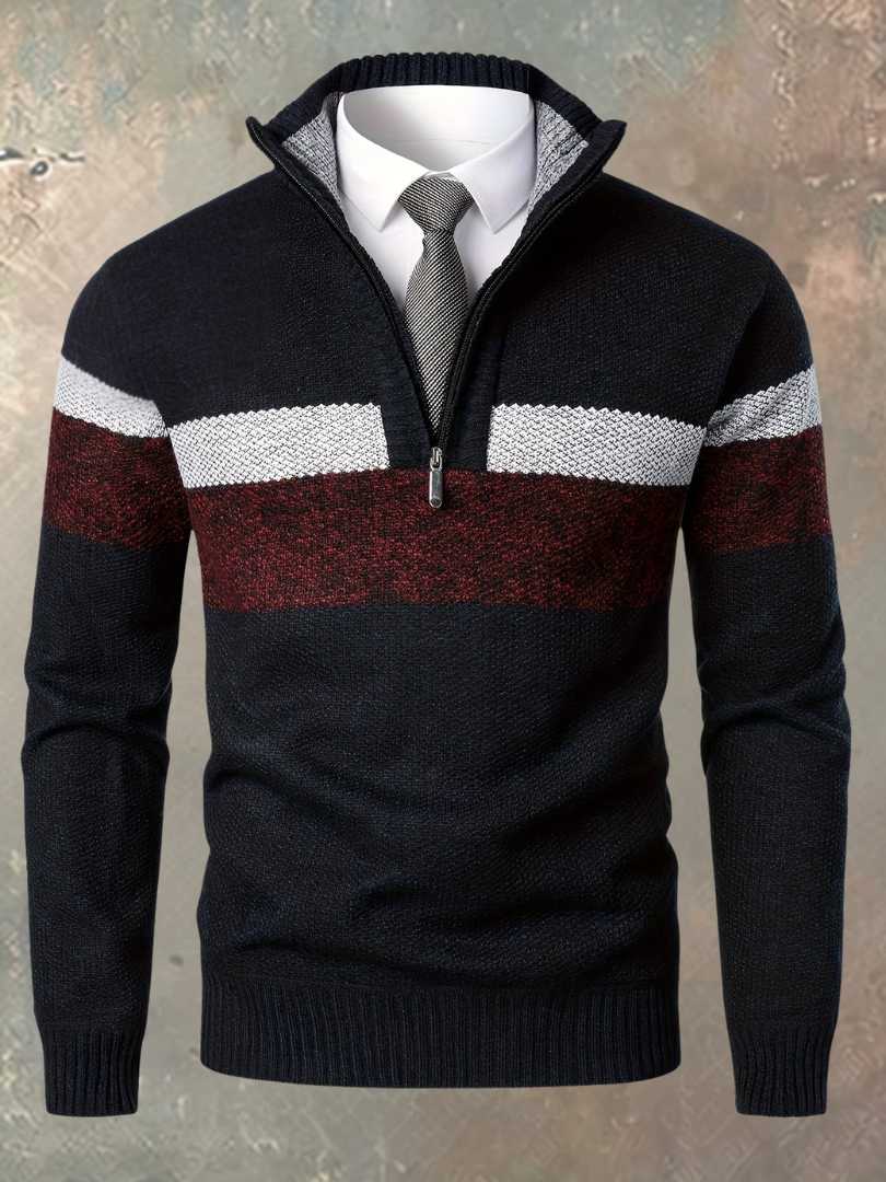 Maglione Elegante da Uomo con Mezza Zip