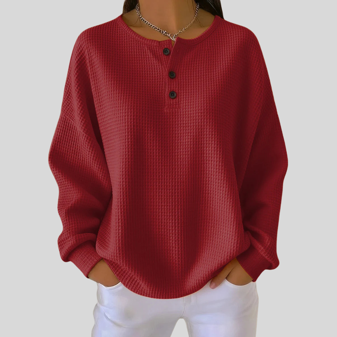 GIUGNO | Felpa Henley con texture a waffle