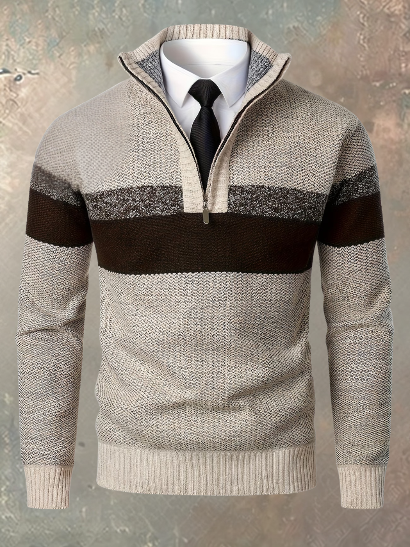 Maglione Elegante da Uomo con Mezza Zip