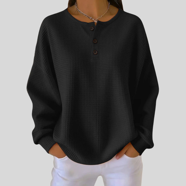 GIUGNO | Felpa Henley con texture a waffle