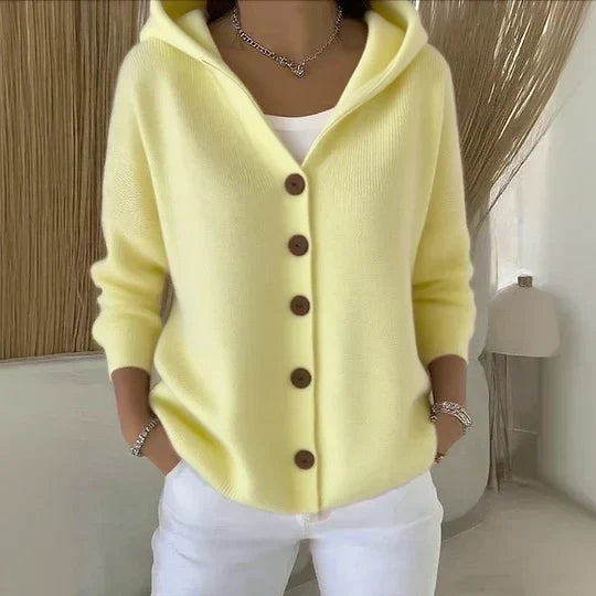 Darienne | Cardigan con Cappuccio e Bottoni