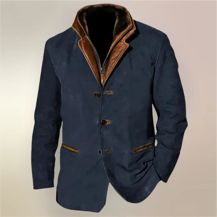 Luca - Giacca Vintage Elegante con Collo per Uomini
