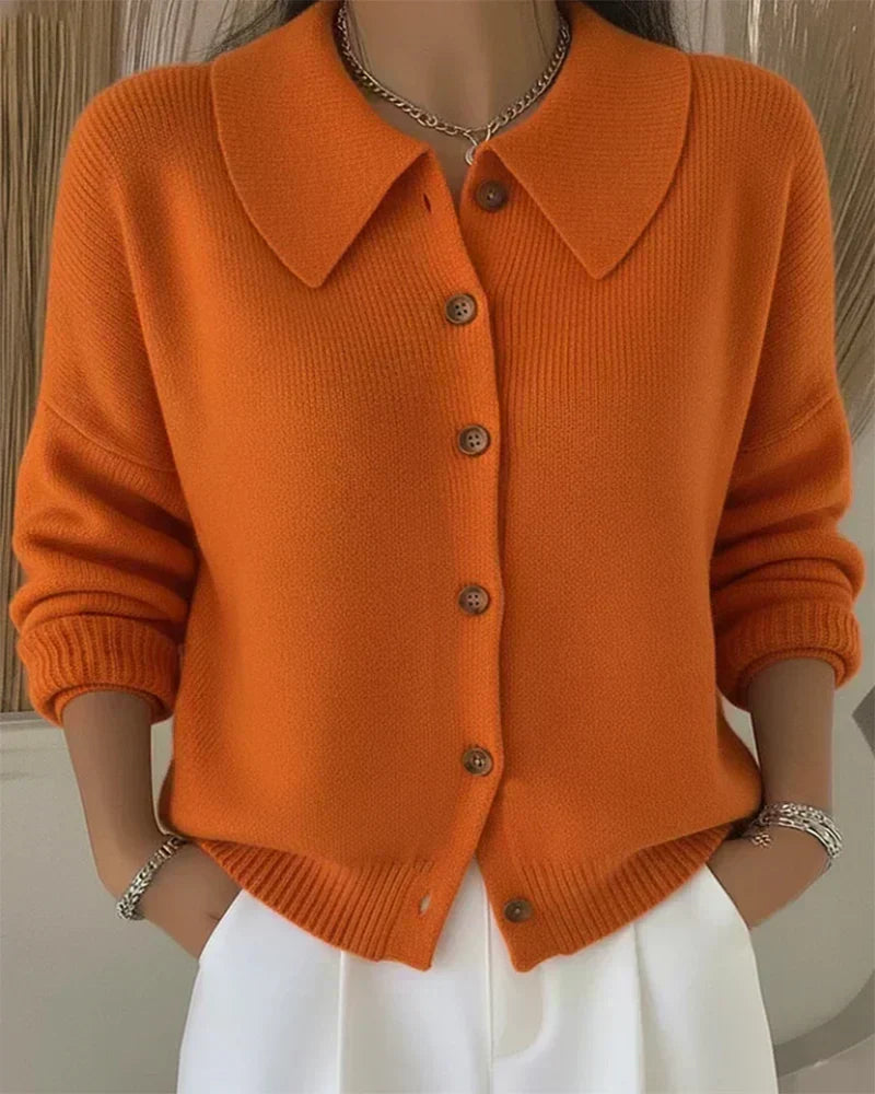 Velia | Cardigan con Collo Camicia