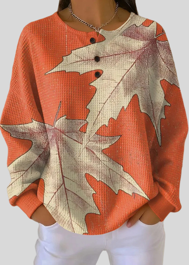 LILY | Felpa oversize con stampa di foglie