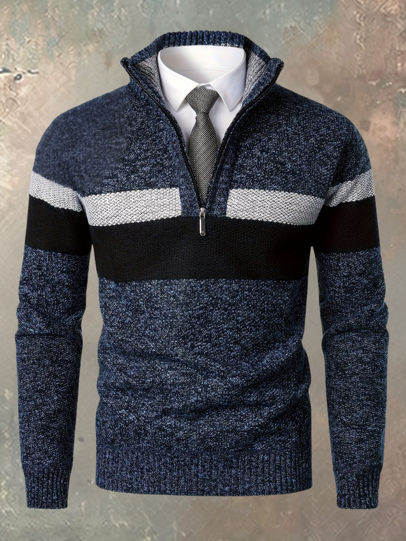 Maglione Elegante da Uomo con Mezza Zip