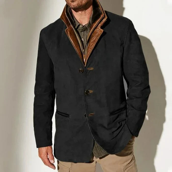 Luca - Giacca Vintage Elegante con Collo per Uomini