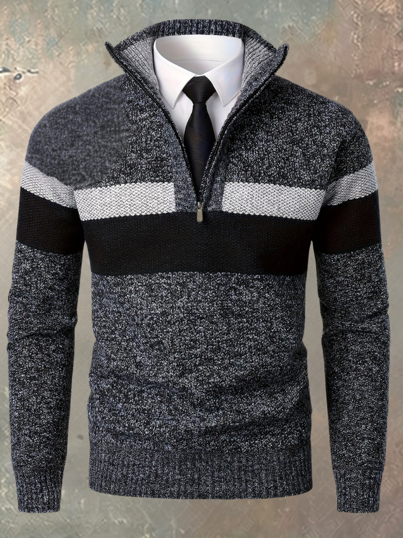 Maglione Elegante da Uomo con Mezza Zip