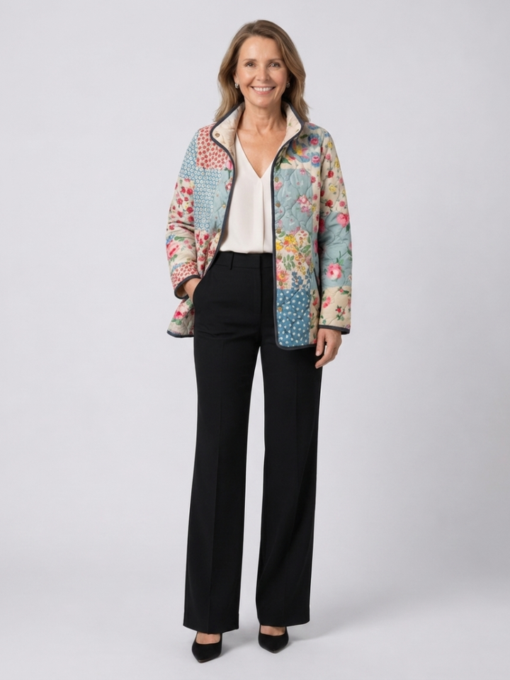 Giacca Imbottita Patchwork Floreale