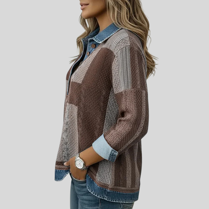 CHLOE | Felpa colorblock con bottoni