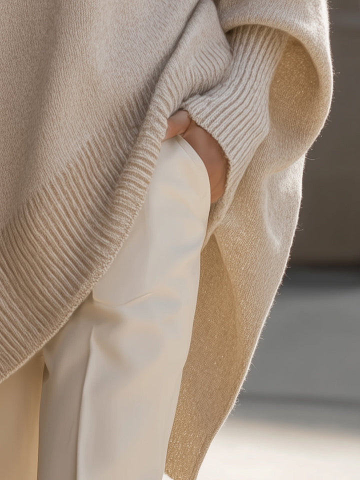 Jennifer | Maglione Oversized con Drappeggio e Collo Ampio