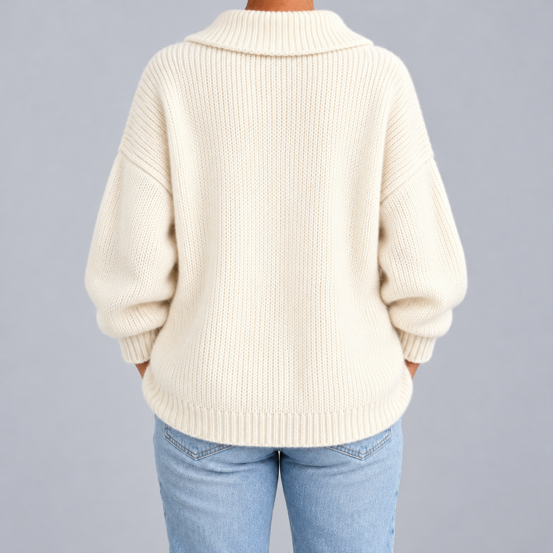 Chiara | Cardigan Oversize con Colletto e Bottoni