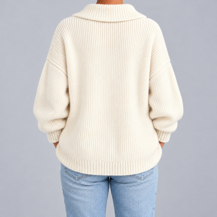 Chiara | Cardigan Oversize con Colletto e Bottoni