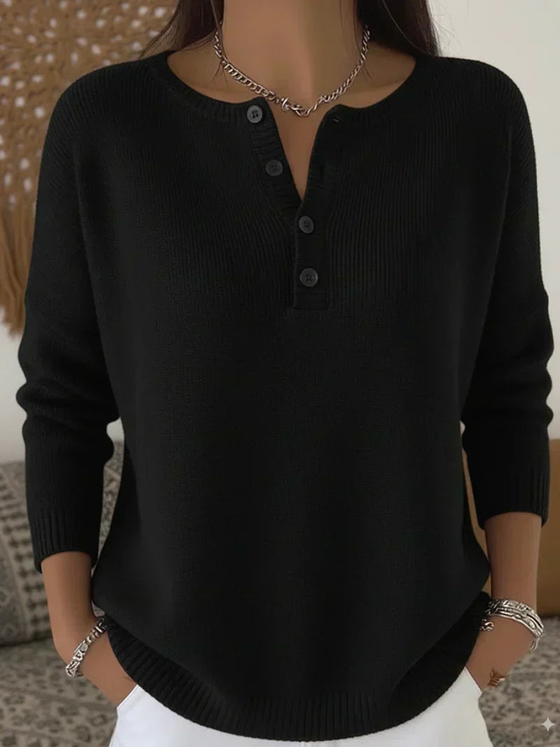 Grietje | Maglione Henley lavorato a maglia con bottoni