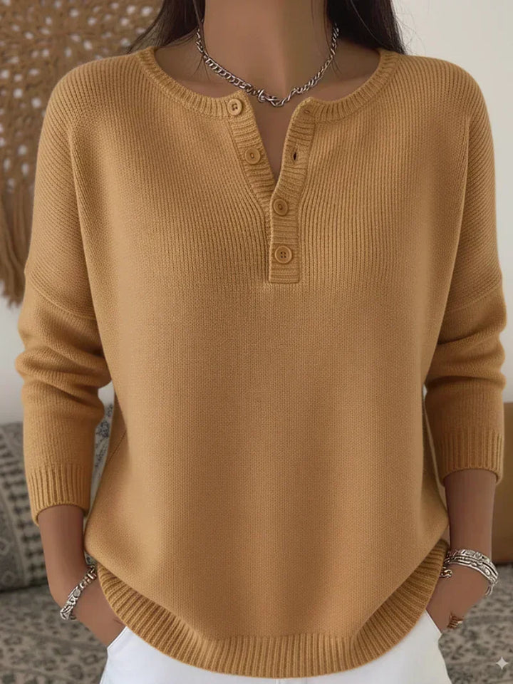 Ernesta | Maglione a Maglia con Bottoni Henley