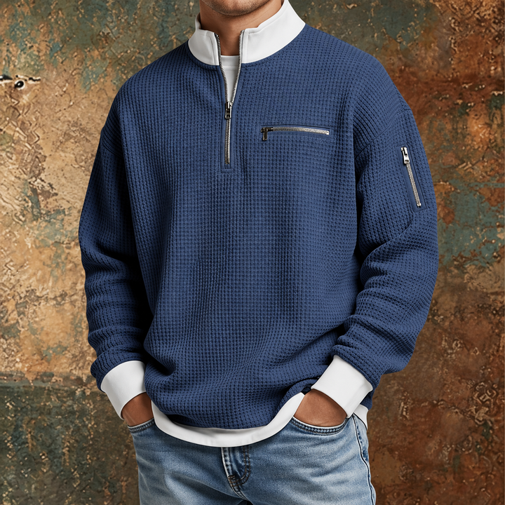 Maglione uomo | Maglione a coste con mezza zip