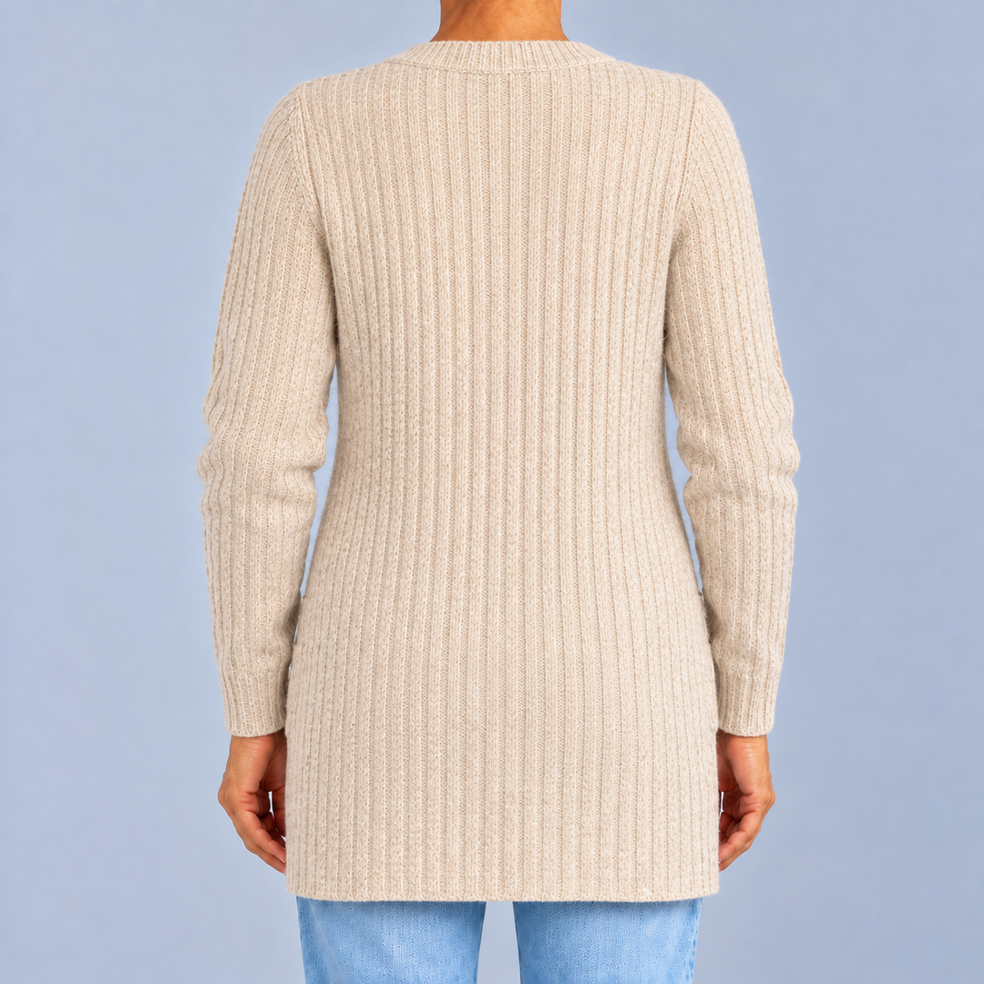 Paola | Cardigan a Coste con Scollo a V