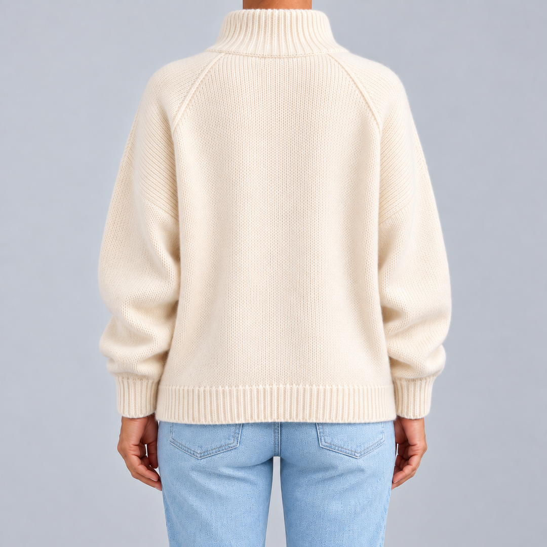 Dafne | Cardigan con Zip e Collo Alto