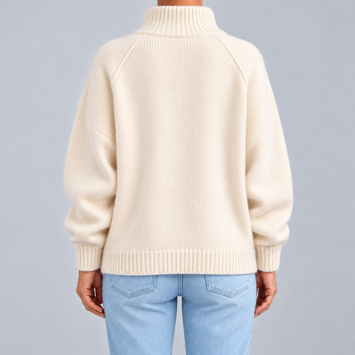 Dafne | Cardigan con Zip e Collo Alto