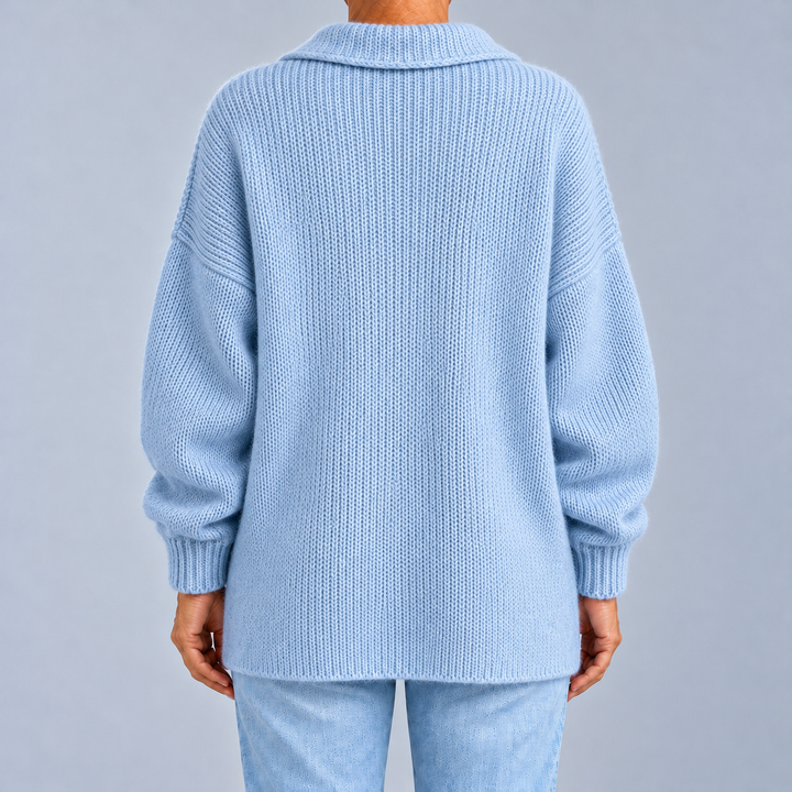 Laura | Cardigan Oversize con Colletto a Camicia