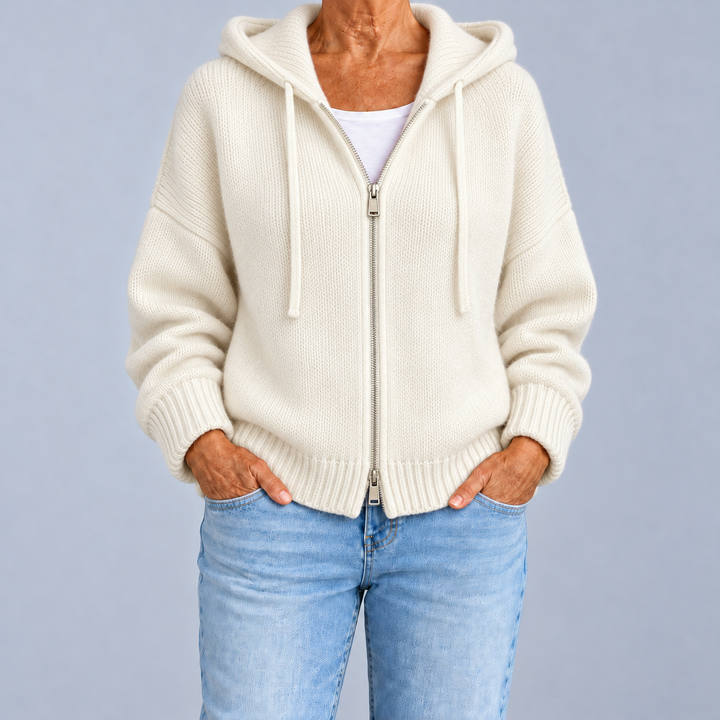 Camilla | Cardigan con Zip e Cappuccio