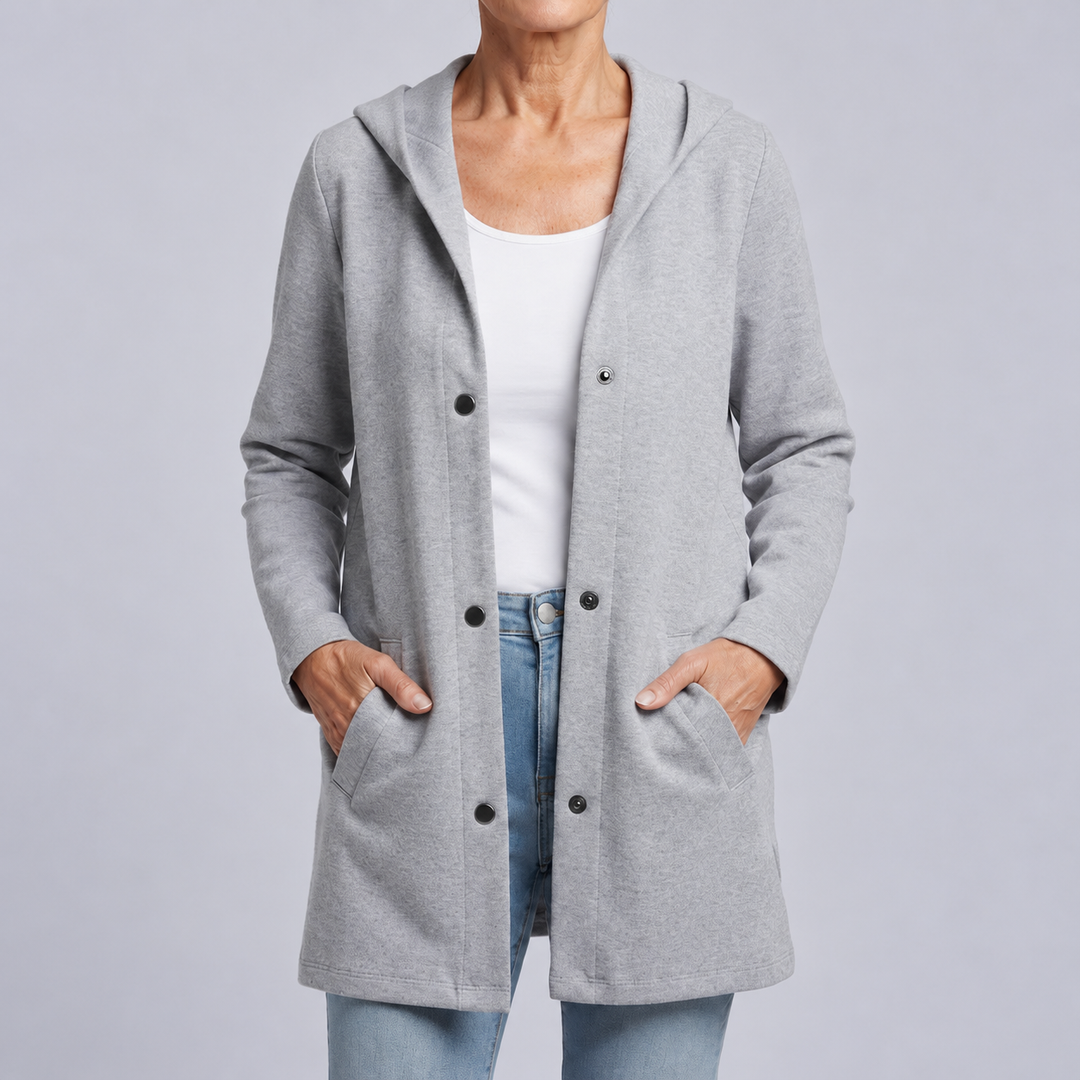 Costanza | Cardigan con Cappuccio e Bottoni