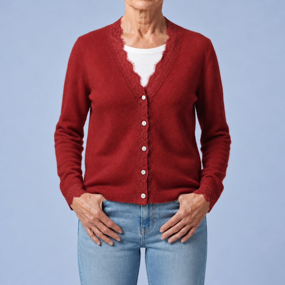 Aurora | Cardigan con Dettagli in Pizzo