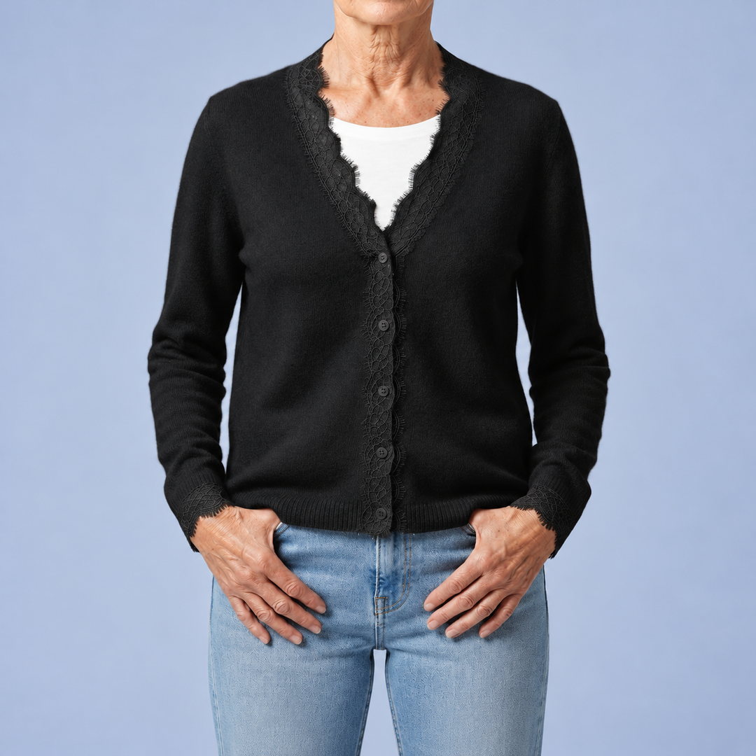 Aurora | Cardigan con Dettagli in Pizzo