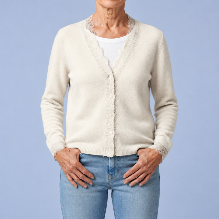 Aurora | Cardigan con Dettagli in Pizzo