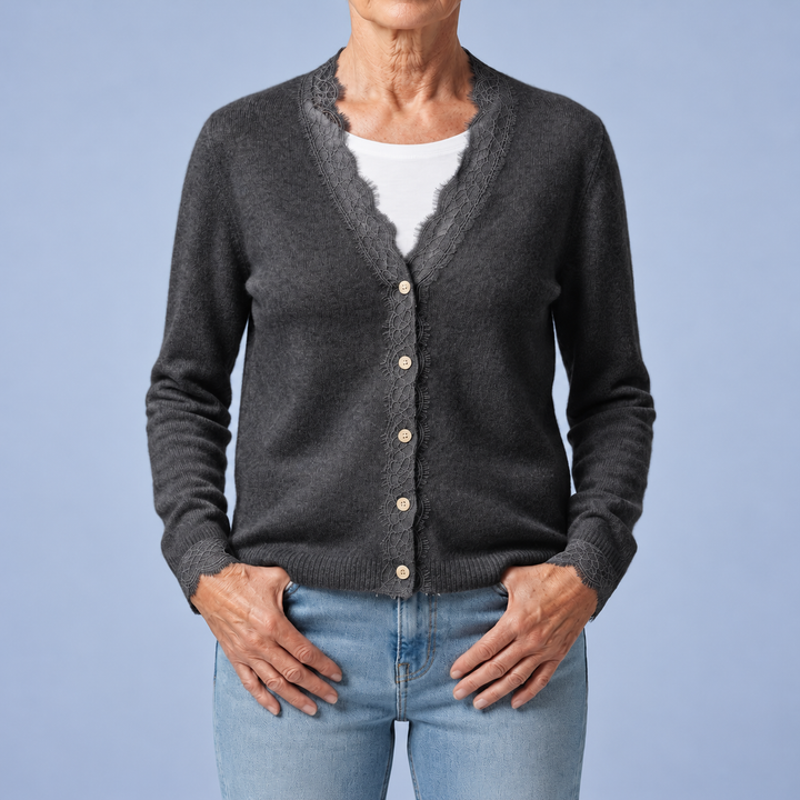 Aurora | Cardigan con Dettagli in Pizzo