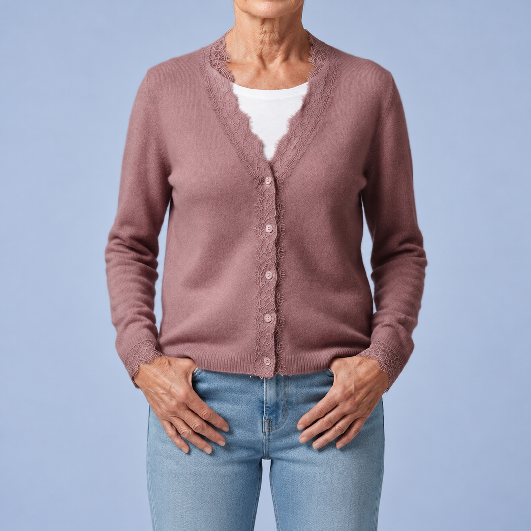 Aurora | Cardigan con Dettagli in Pizzo
