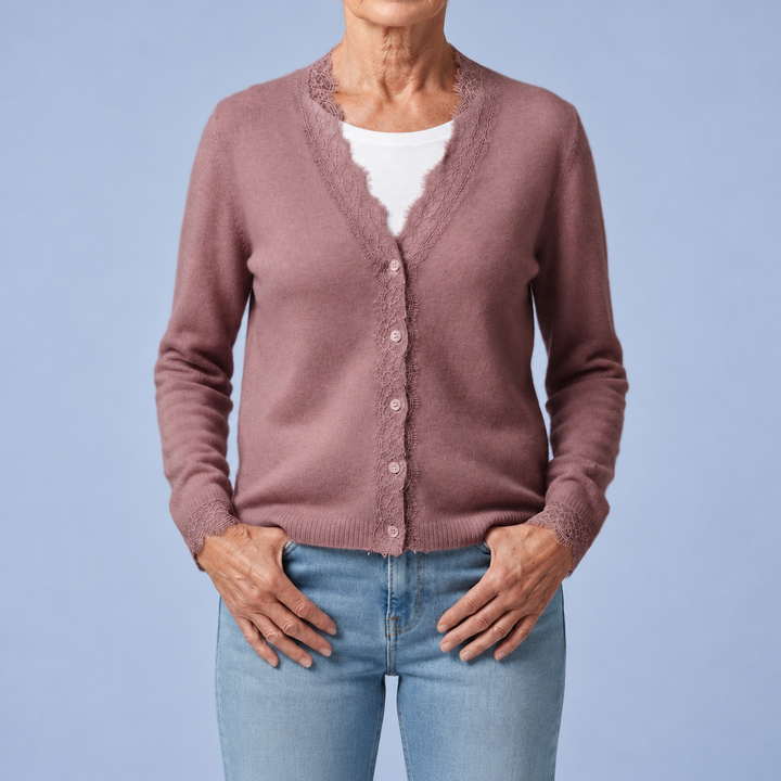 Aurora | Cardigan con Dettagli in Pizzo