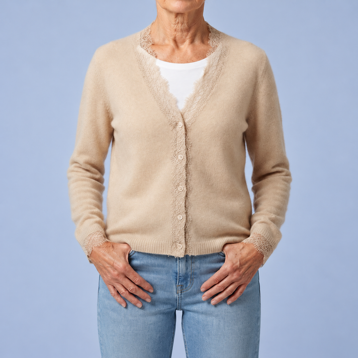 Aurora | Cardigan con Dettagli in Pizzo