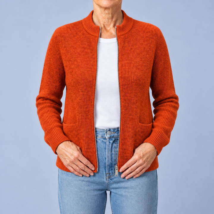 Agnese | Cardigan con Zip e Tasche