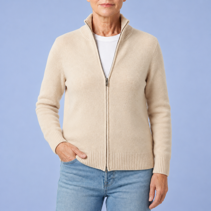 Noemi | Cardigan con Zip e Collo Alto
