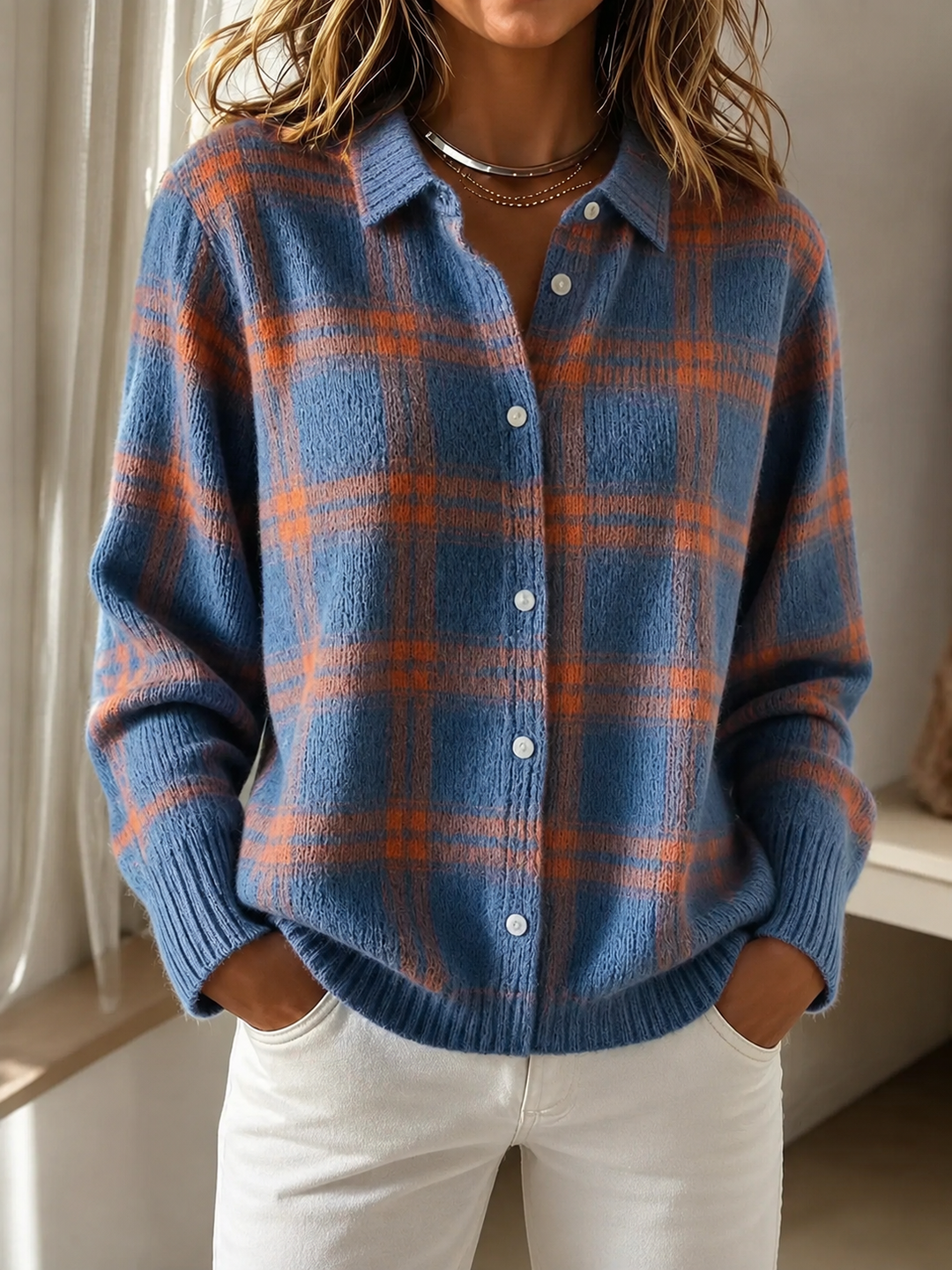 DANA | Cardigan a maglia a quadri