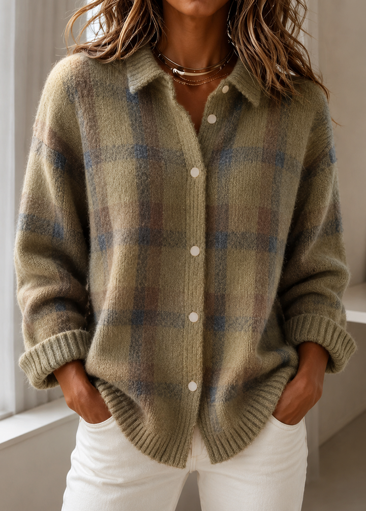 DANA | Cardigan a maglia a quadretti