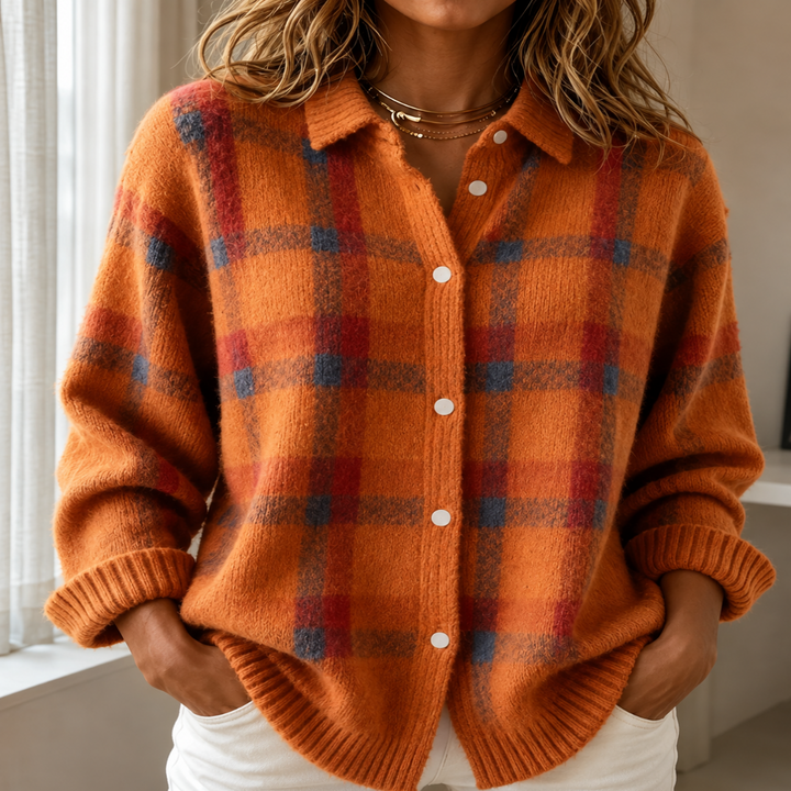 DANA | Cardigan a maglia a quadri