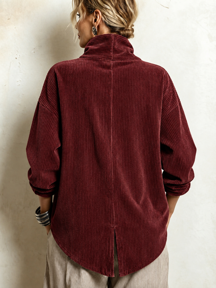 AMBER | Top in velluto a coste con bottoni