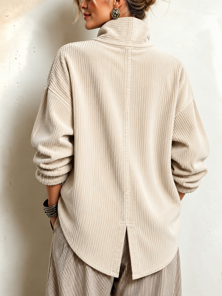 AMBER | Top in velluto a coste con bottoni