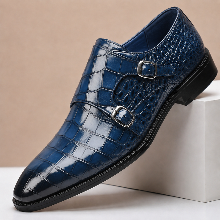 HÉCTOR | Scarpe a Doppia Fibbia Effetto Coccodrillo